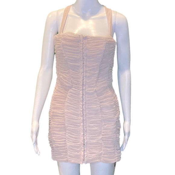 NWT House of CB Crystal Cate Ruched Mini Dress - Sz L - Picture 6 of 12